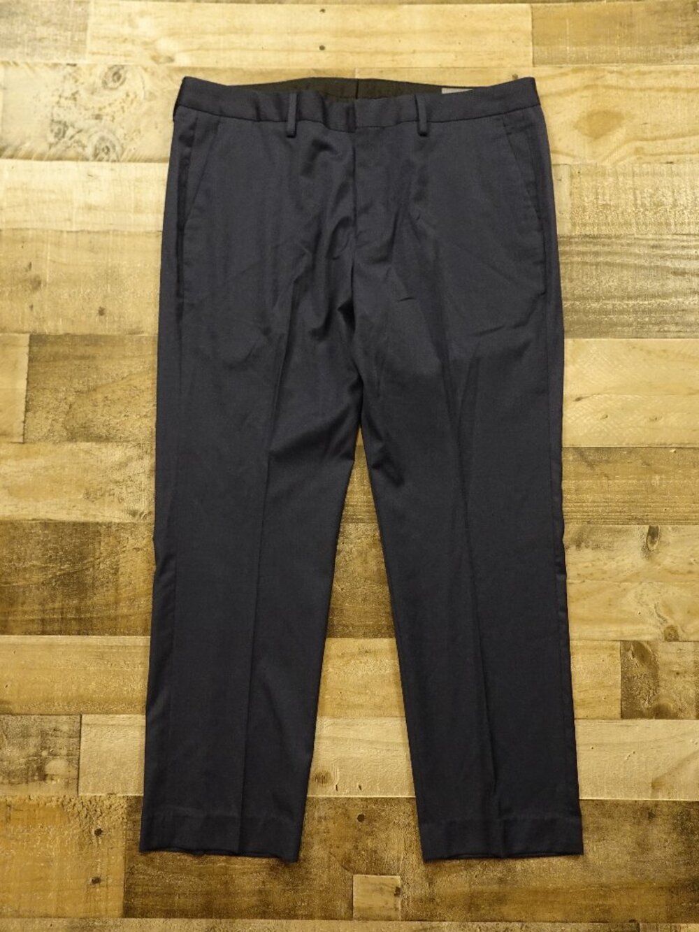 Bonobos Slim Fit Wool Dress Pants Men’s 35x28 Navy Blue Tailored Trousers